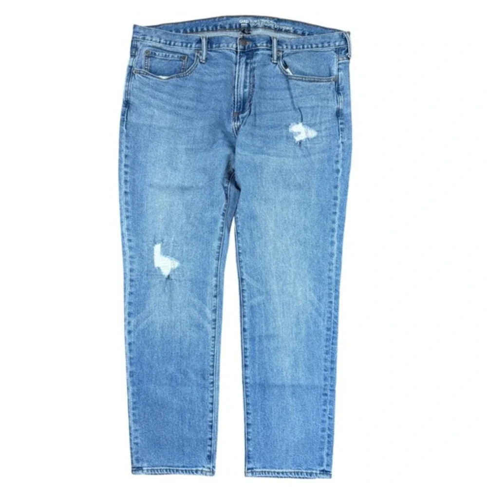 Gap Slim Stretch Mens Jeans Size‎ 40x32 Light Wash Distressed Denim